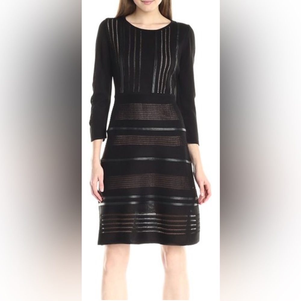 Calvin Klein black Sheath Dress long sleeves 16